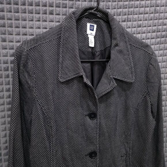 Gray Check Tweed Blazer Jacket XL Y2K Academic Preppy Norm Clean Girl Punk Basic - Picture 3 of 16